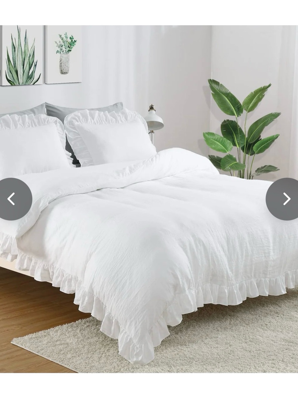 Macy's White Ruffle Trim Duvet Cover